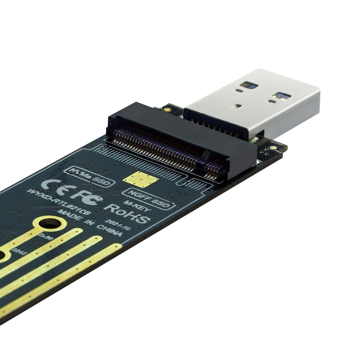 NVMe PCIe To USB3.1 Type A M.2 In-line Adapter Board 2 In 1