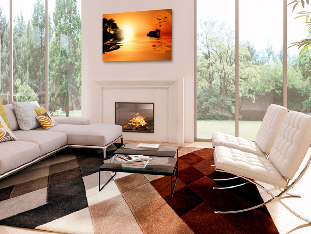 Sunset Artwork With Frame Home Decor