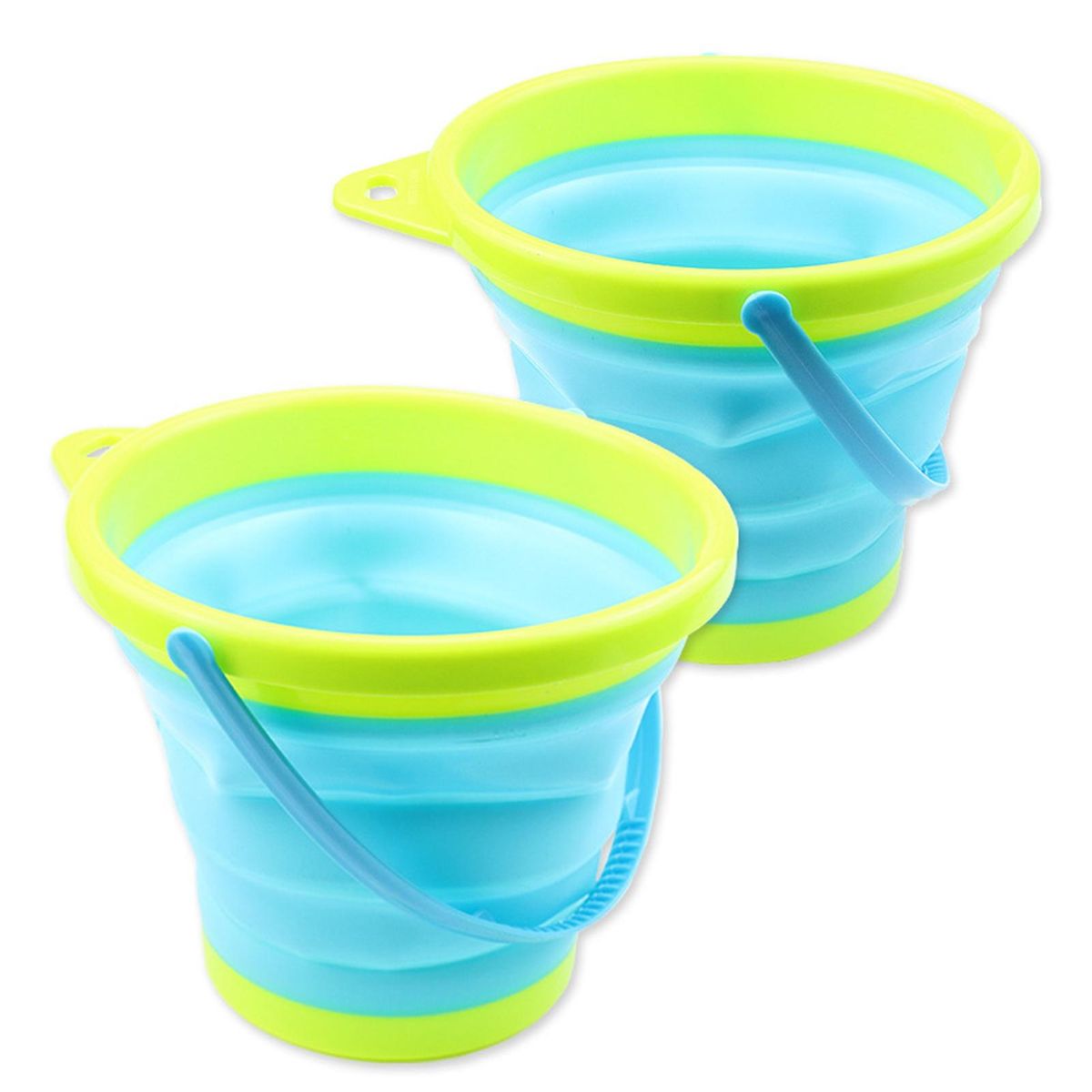 Folding Bucket Summer Beach Folding Bucket Blue1
