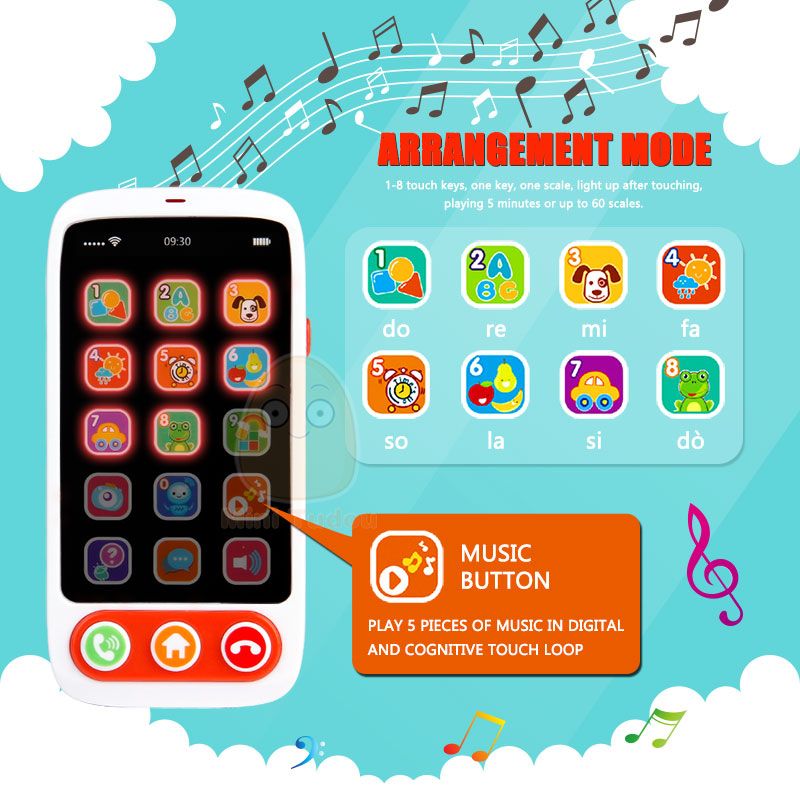 Kids Learning Toys Mobile Phone Toy English Machine Musica