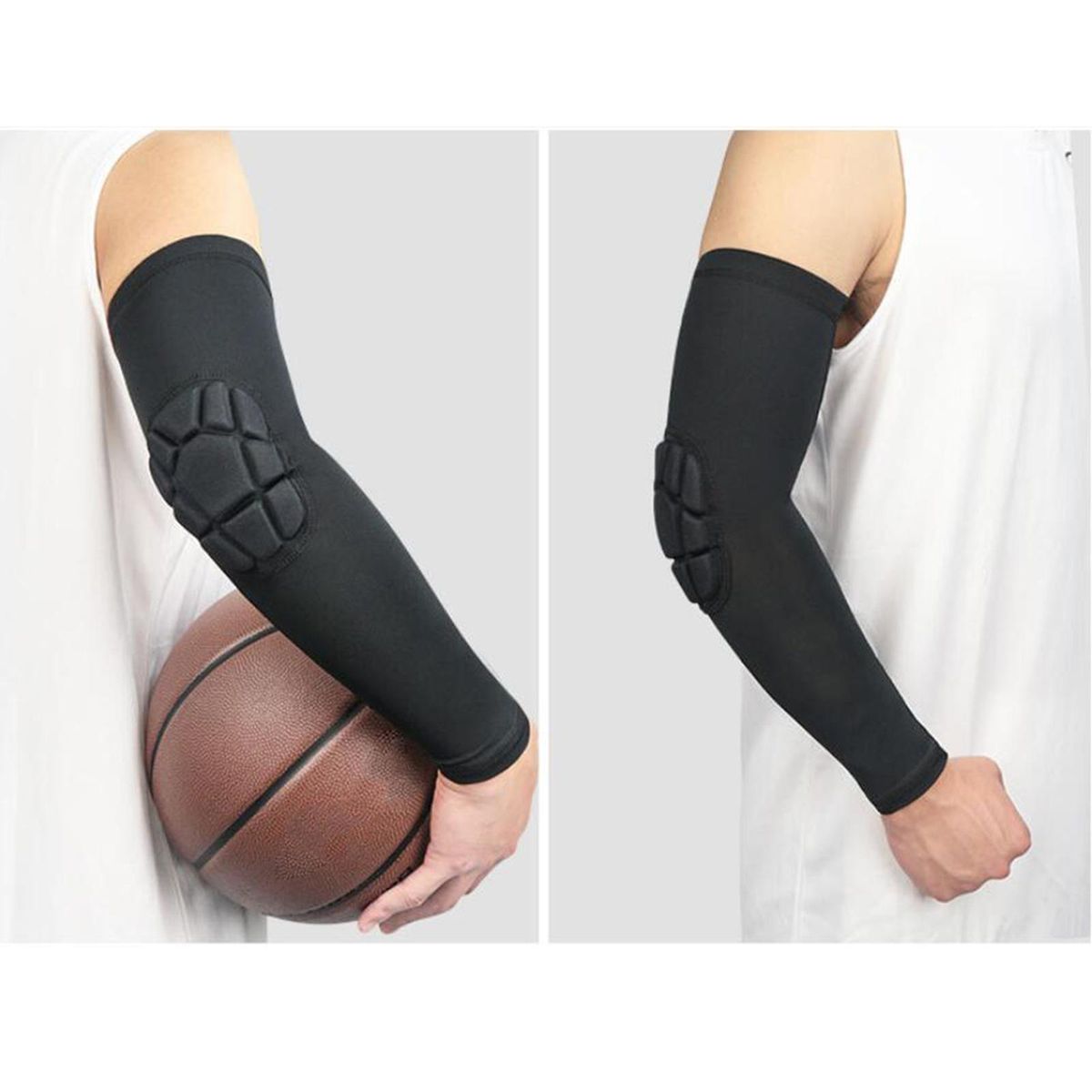 1 Piece Padded Arm Sleeve, Compression Arm Sleeve W Black