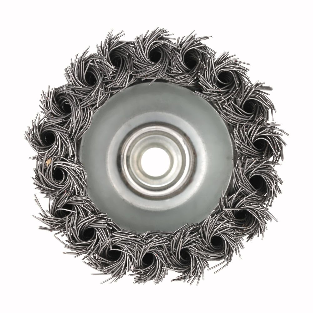 75mm 3" Steel Wire Wheel Knotted Cup Brush Rotary Steel Wire