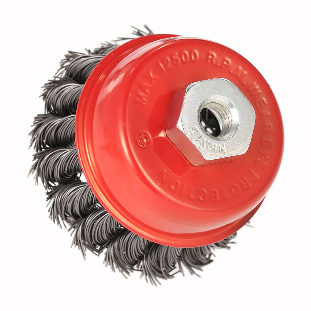 75mm 3" Steel Wire Wheel Knotted Cup Brush Rotary Steel Wire