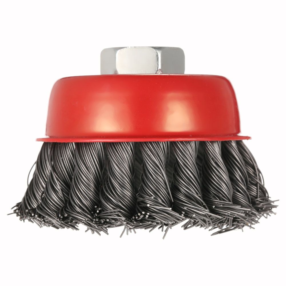 75mm 3" Steel Wire Wheel Knotted Cup Brush Rotary Steel Wire