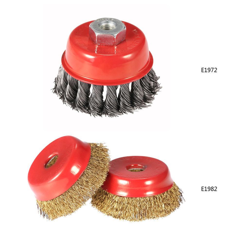 75mm 3" Steel Wire Wheel Knotted Cup Brush Rotary Steel Wire
