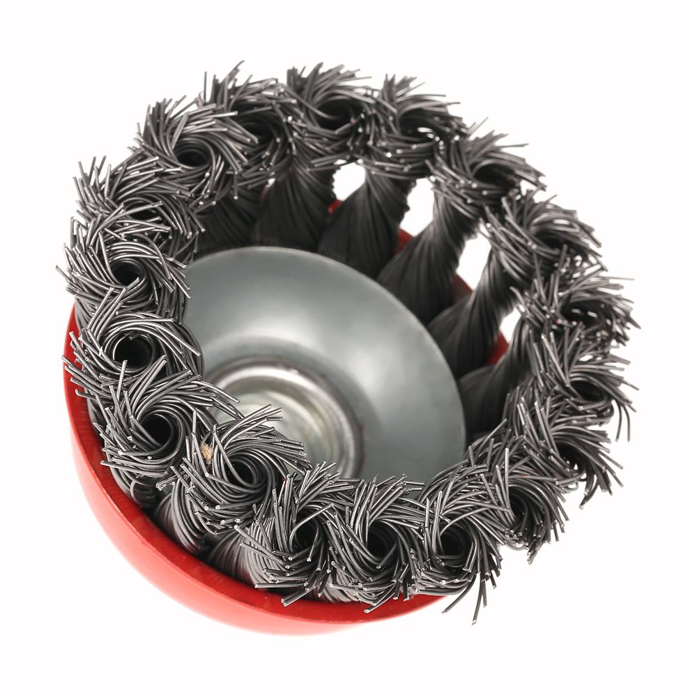 75mm 3" Steel Wire Wheel Knotted Cup Brush Rotary Steel Wire