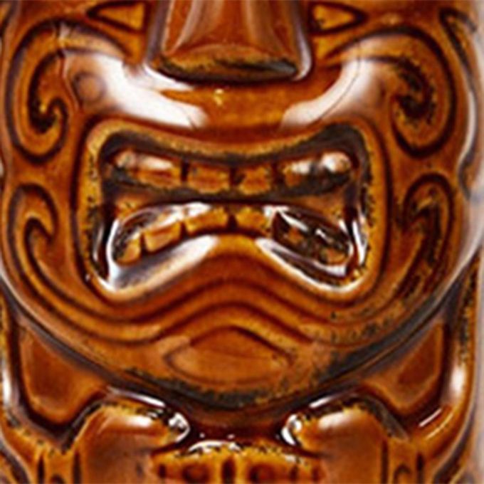 Hawaii Tiki Mugs Ceramic Large  Mug Cute Tiki Maui Statue Brown