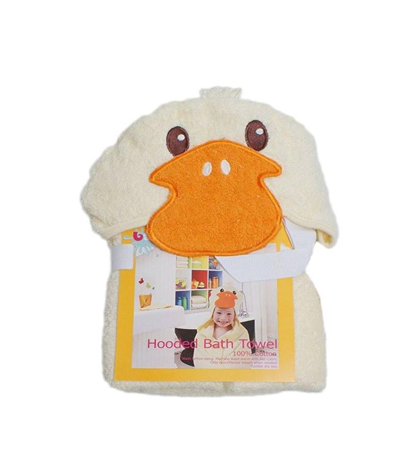 100% Cotton Extra Large Baby Hooded Bath Towel- Lion- 90 By 90cm-400gsm- Cream