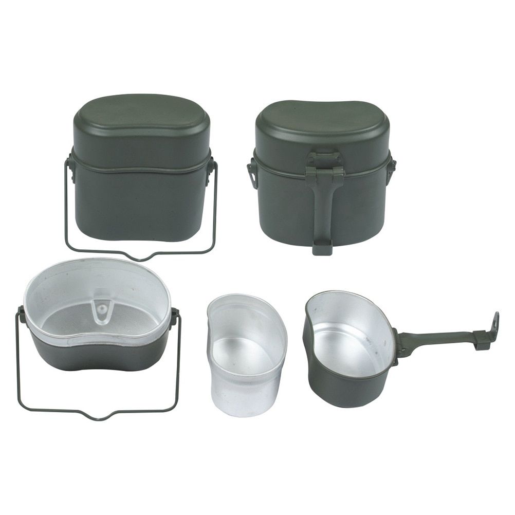 Heatable Outdoors 3 In 1 Aluminum Camping Lunch Box Picnic Kit Canteen Kettle Pot Canteen Food