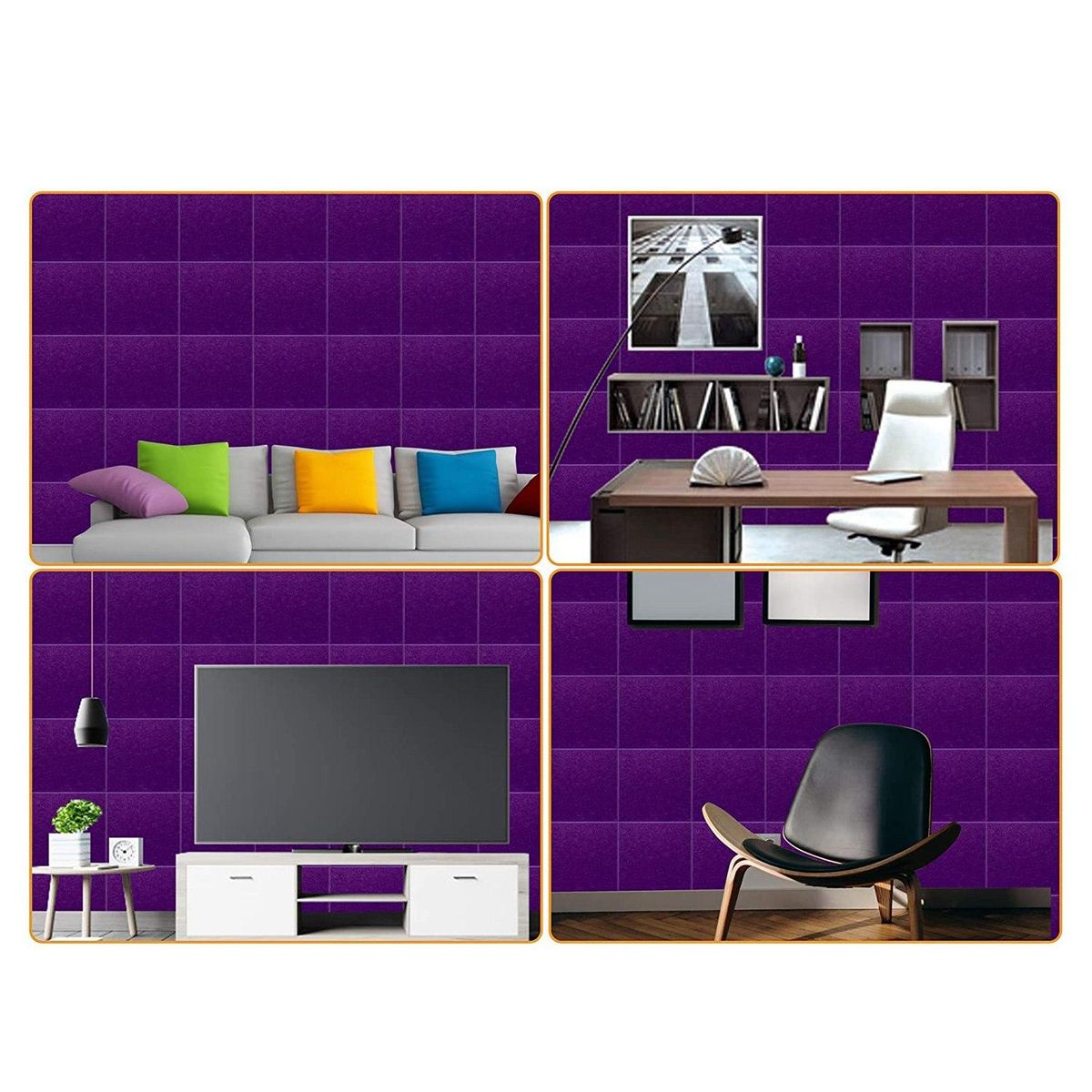 12Pack Acoustic Panels 12X12X0.4inch Noise & Offices