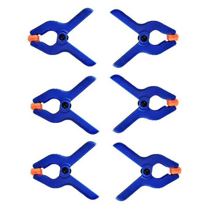 6 Pieces 2 Inch Plastic Nylon Spring Clamp Photography Background Blue