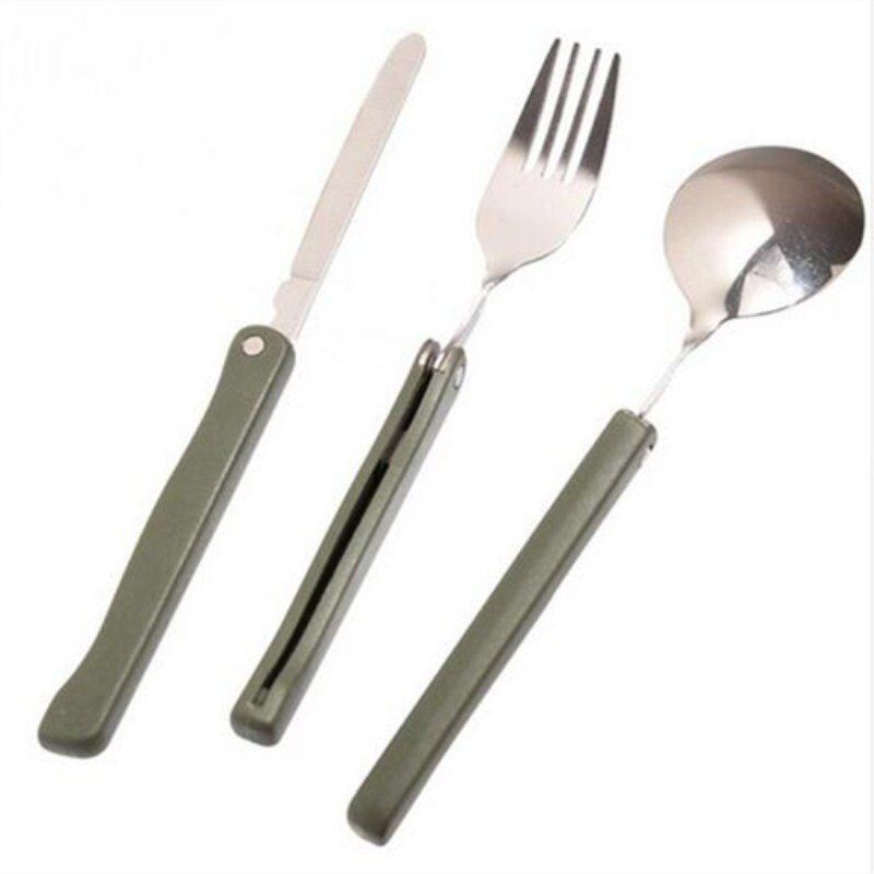 Portable Mini Tableware Set Outdoor Tool Folding Cutlery Set With Spoon Fork Knives For