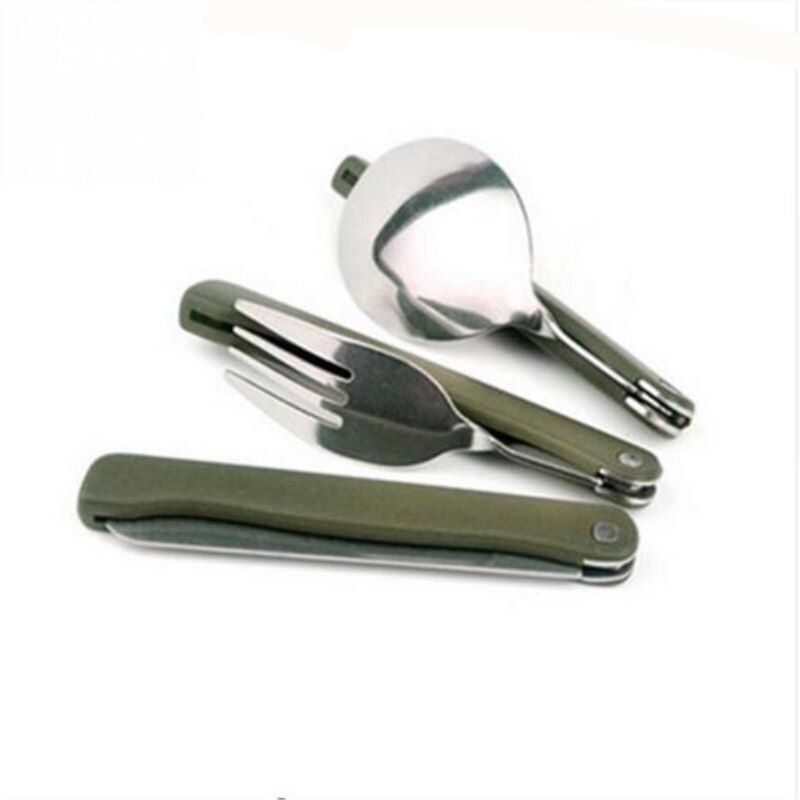Portable Mini Tableware Set Outdoor Tool Folding Cutlery Set With Spoon Fork Knives For
