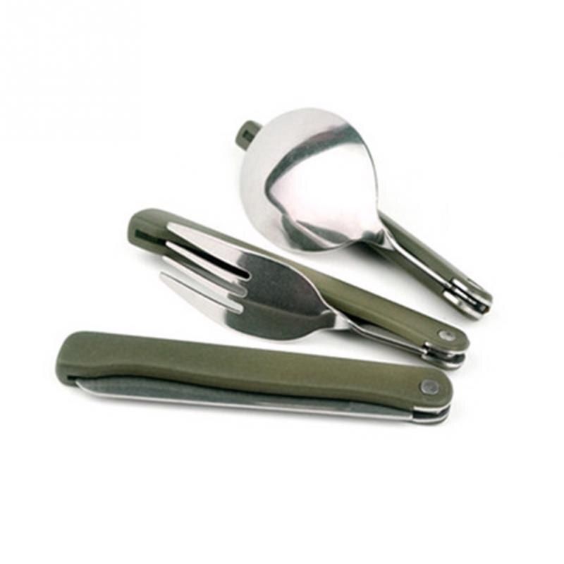 Portable Mini Tableware Set Outdoor Tool Folding Cutlery Set With Spoon Fork Knives For