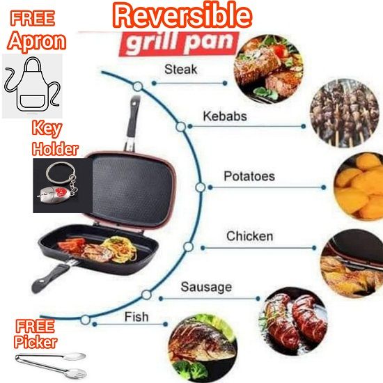 Double Sided Non Stick Grill/Fry Pan + Gift