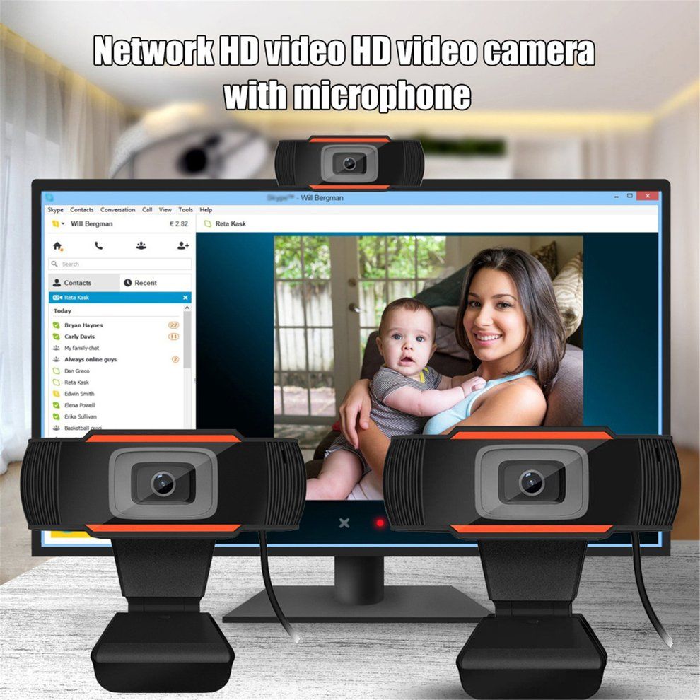 Hd 1080P Computer Camera Conference Video Webcast Camera Webcam Smart Usb Camera For Class Digital Camera Video Recording Black
