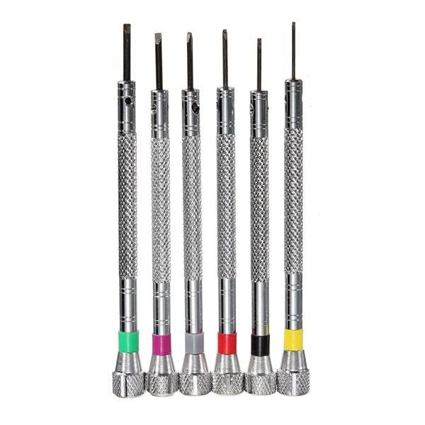 6 Pcs Jeweler Eye Glasses Flat Head Tip Slotted Screwdriver Repair Tools