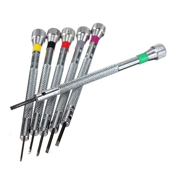 6 Pcs Jeweler Eye Glasses Flat Head Tip Slotted Screwdriver Repair Tools