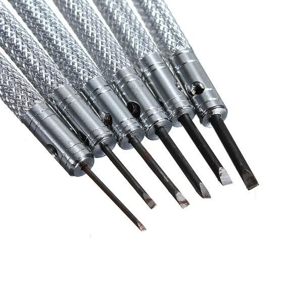 6 Pcs Jeweler Eye Glasses Flat Head Tip Slotted Screwdriver Repair Tools