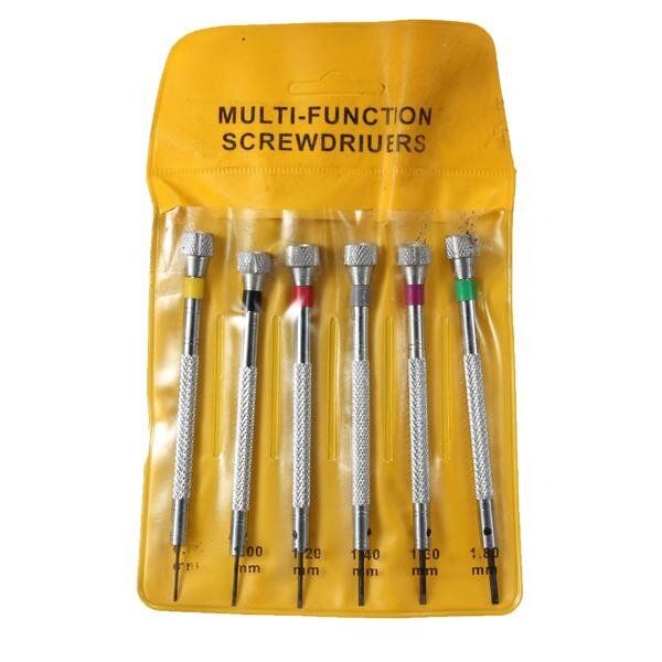 6 Pcs Jeweler Eye Glasses Flat Head Tip Slotted Screwdriver Repair Tools