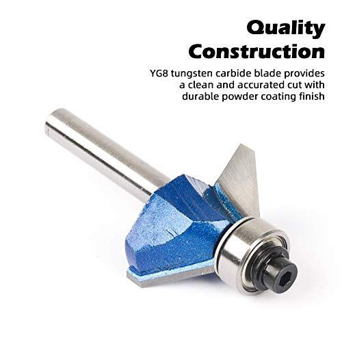 KOWOOD Plus 45 Degree Chamfer Router Bit Set 14 Inch Shank C