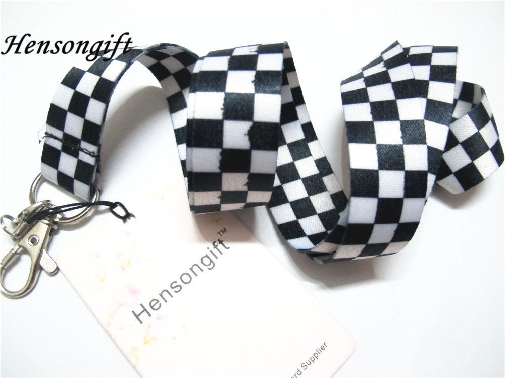 Henson Black/white Grid Key Lanyards Id Badge Holders Neck