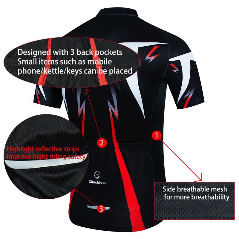 Black Summer Short Sleeve Cycling Suit Quick Dry Road Bike Breathable Set