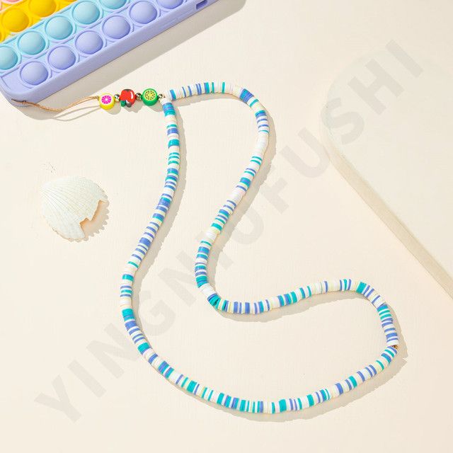 Colorful Acrylic Bead Long Mobile Phone Chain Cellphone For