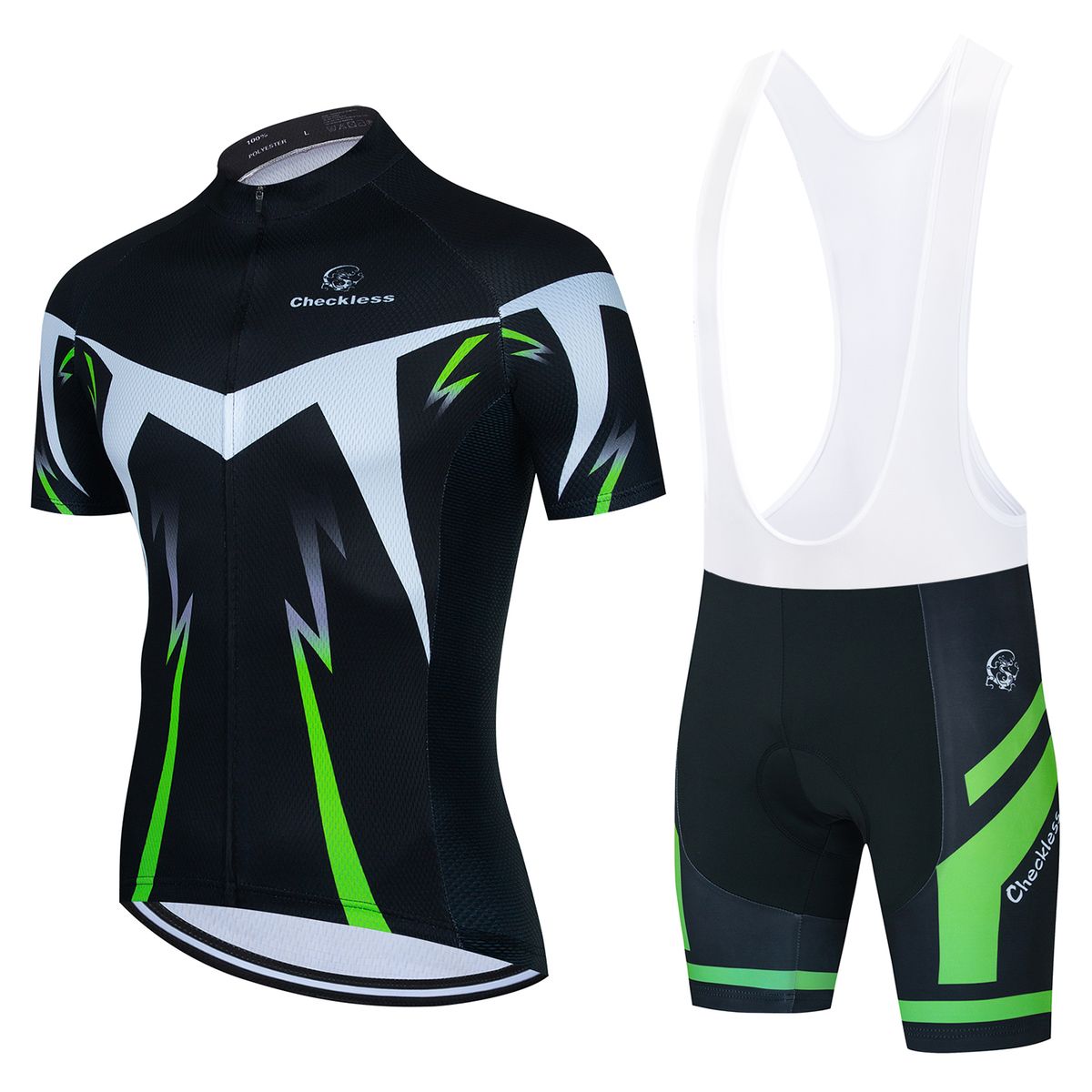Green Summer Short Sleeve Cycling Jersey Quick Dry Road Bike Suit