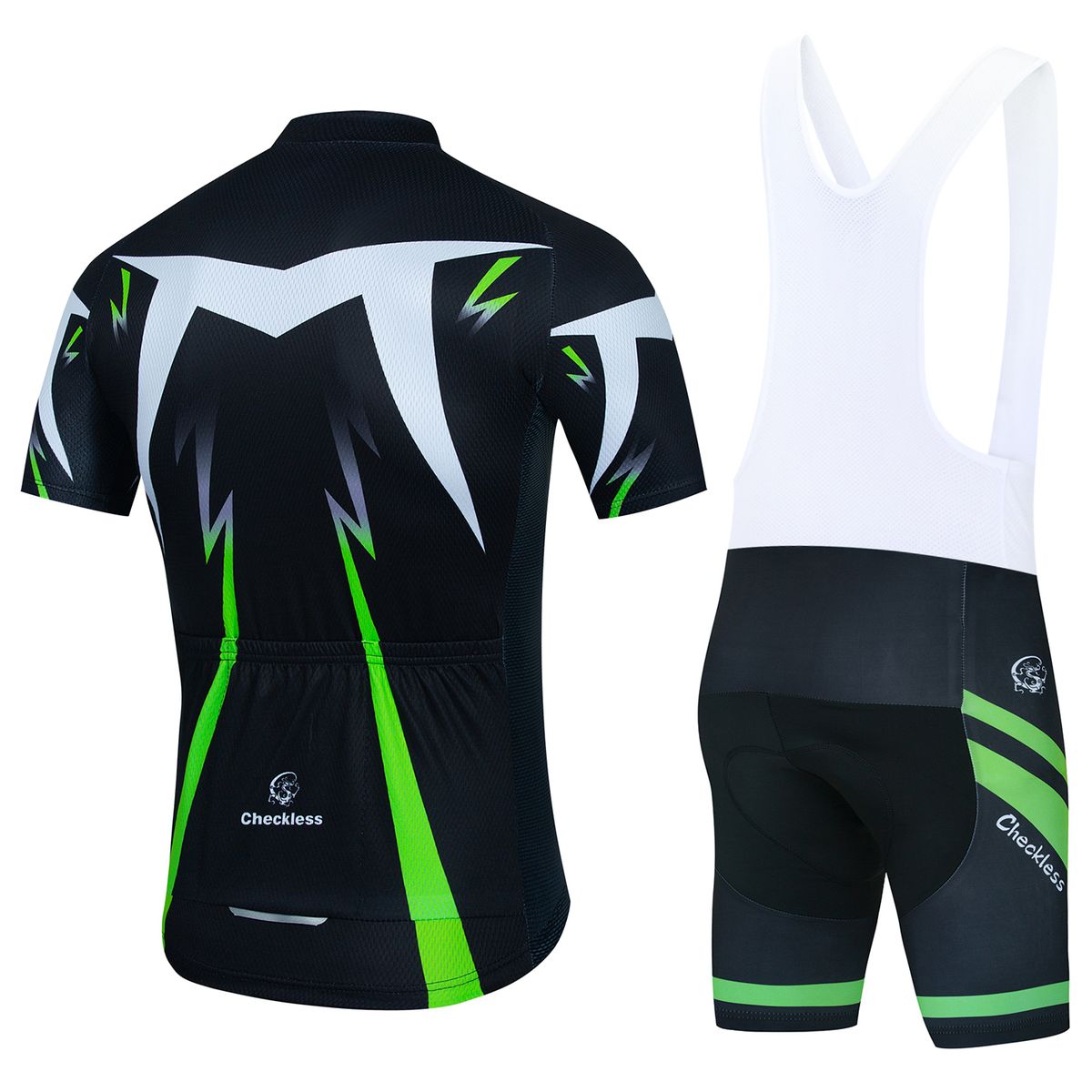 Green Summer Short Sleeve Cycling Jersey Quick Dry Road Bike Suit