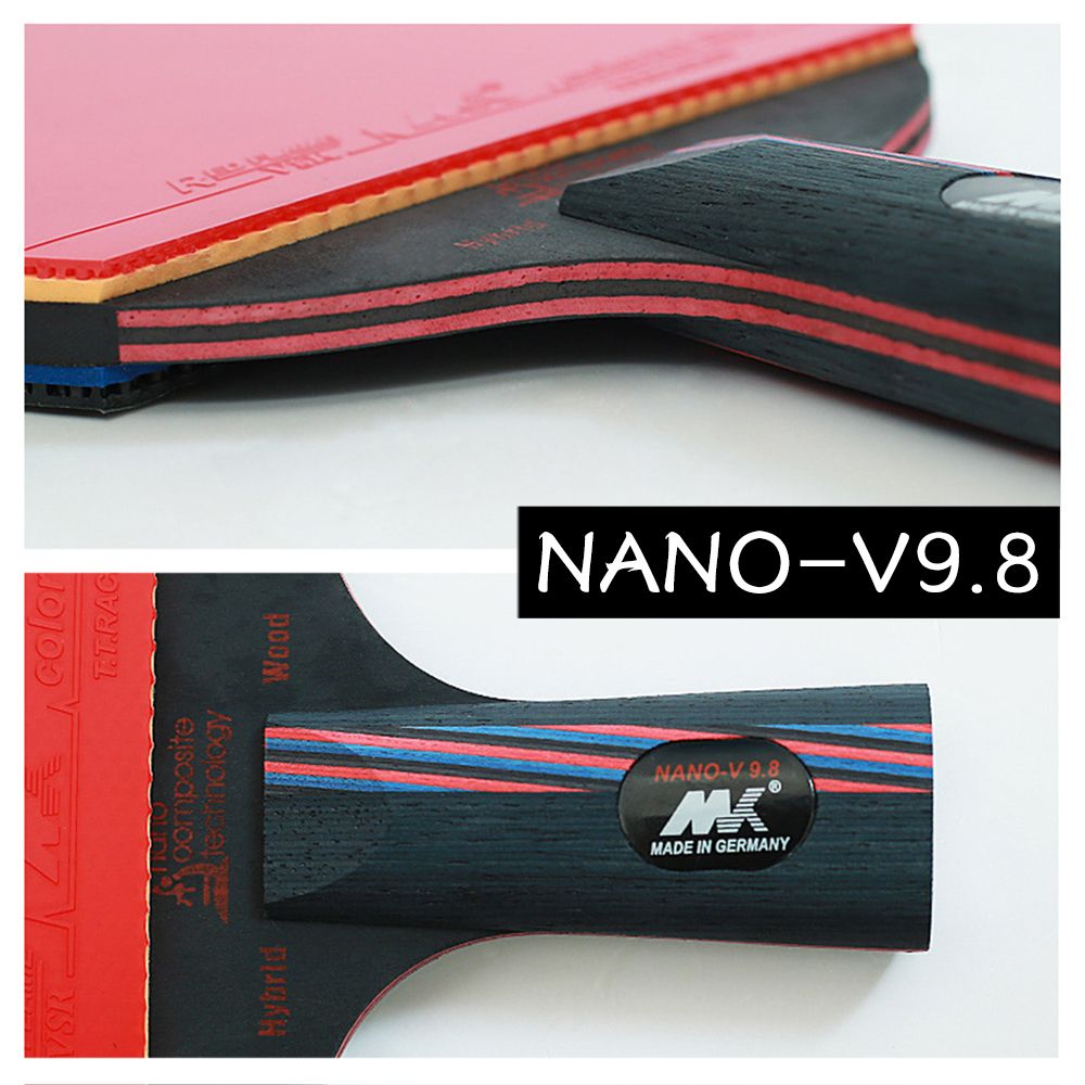 Professional Table Tennis Racket Bat Carbon Ping Pong Paddle Set Short Long Handle With Double Face Pimples In