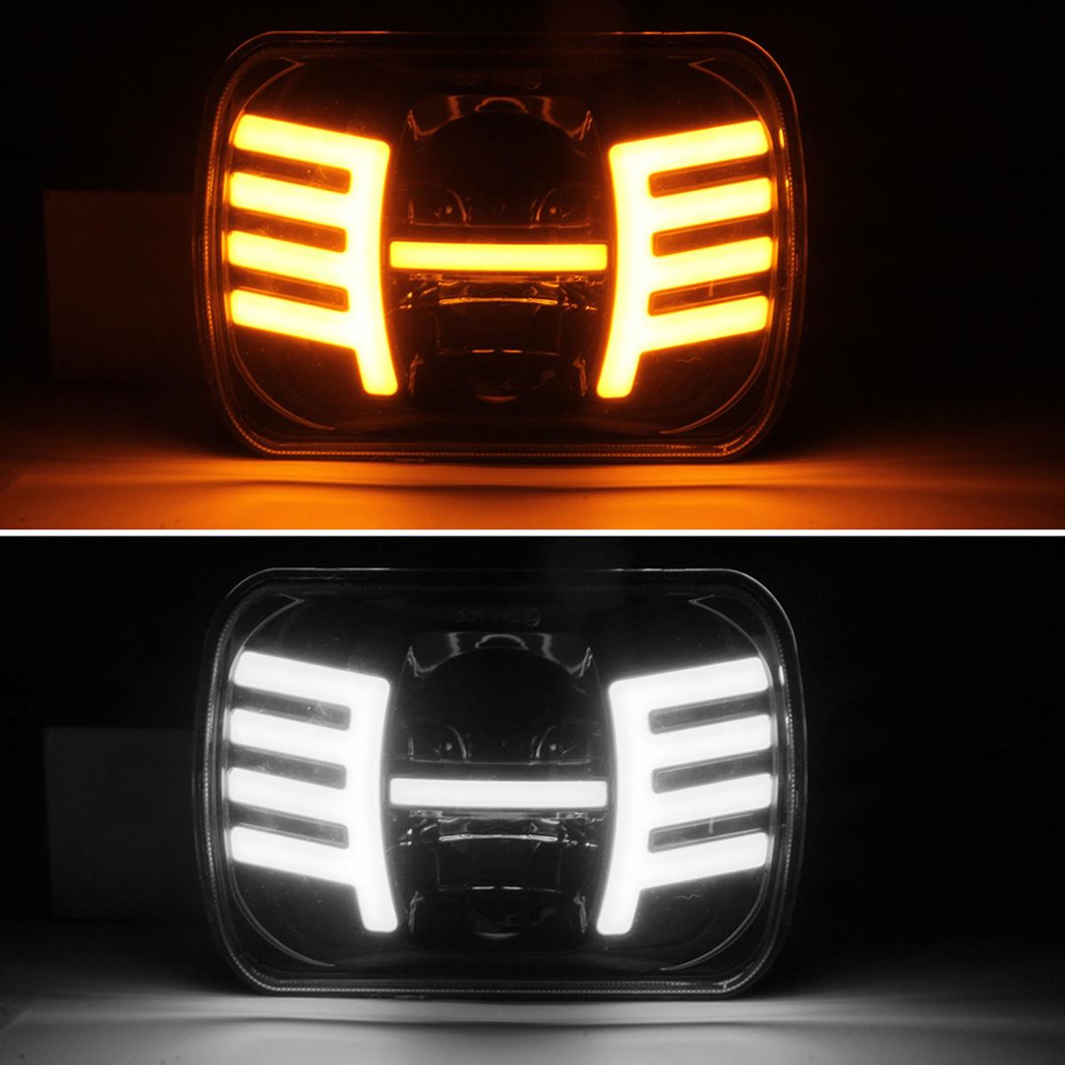 1pc LED Rectangular Headlight Projector 7x6 5x7 inch Sealed Beam Replacement Hi/Lo Beam DRL Headlamp Bulb Replacement for Wrangler