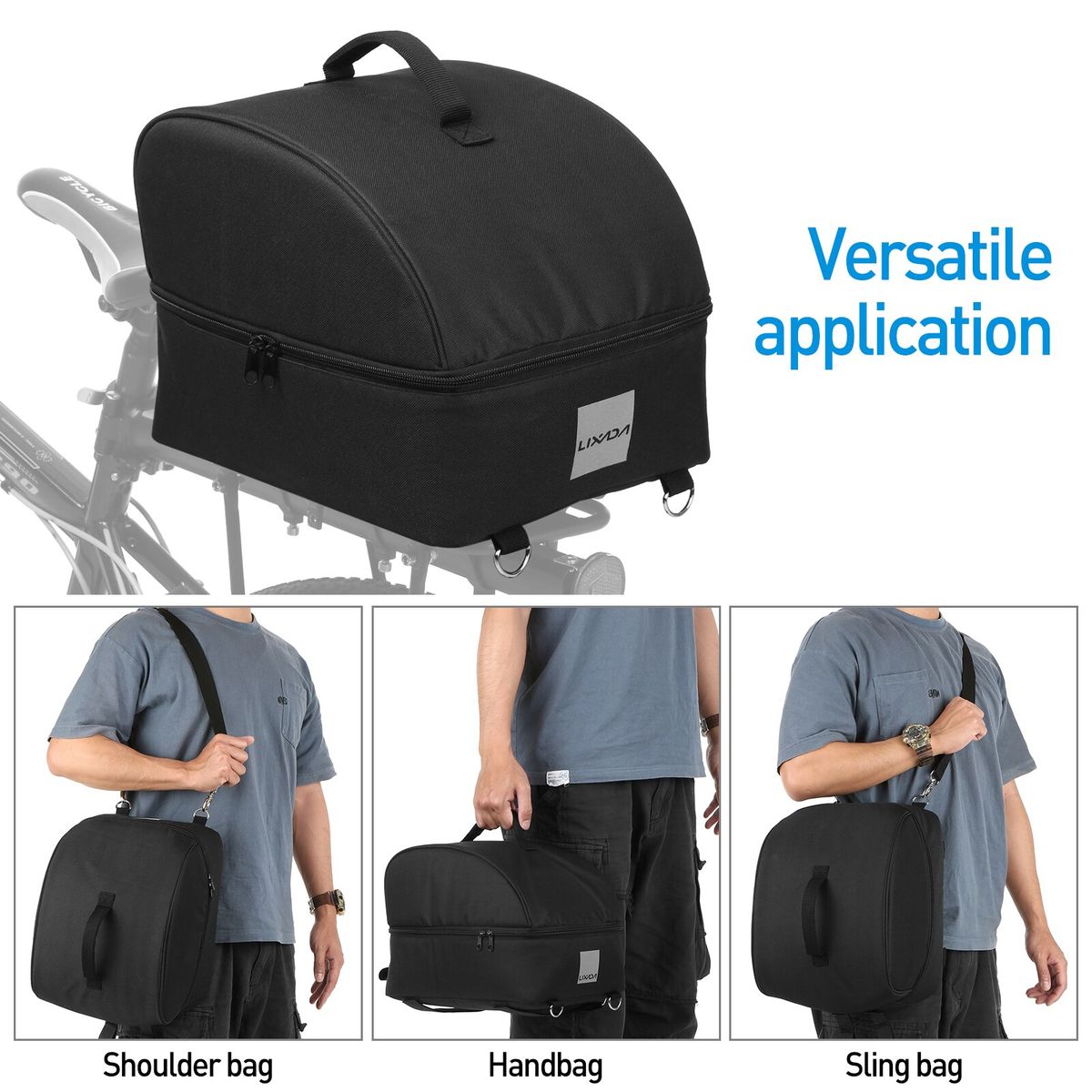 Lixada Insulated Bike Cooler Bag Zip Food Delivery Bike Bag