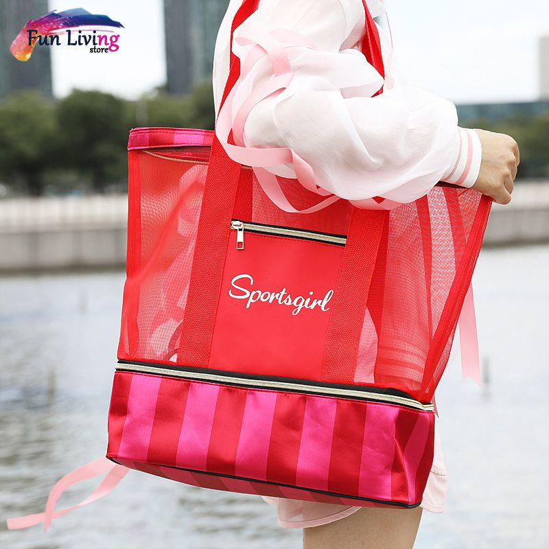 Swimming Bags Women Sports Mesh Bag Handbags Wet And Dry