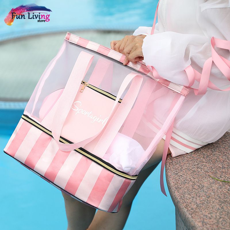 Swimming Bags Women Sports Mesh Bag Handbags Wet And Dry