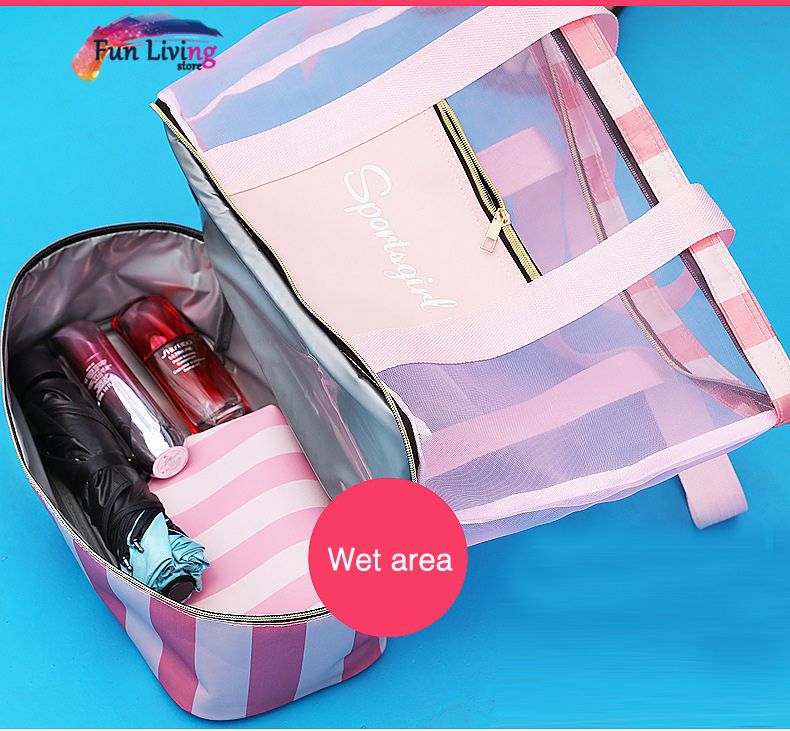 Swimming Bags Women Sports Mesh Bag Handbags Wet And Dry