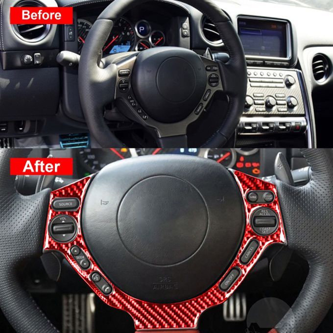 3Pcs Speedometer Border Trim Decorative Heat-resistant-Red