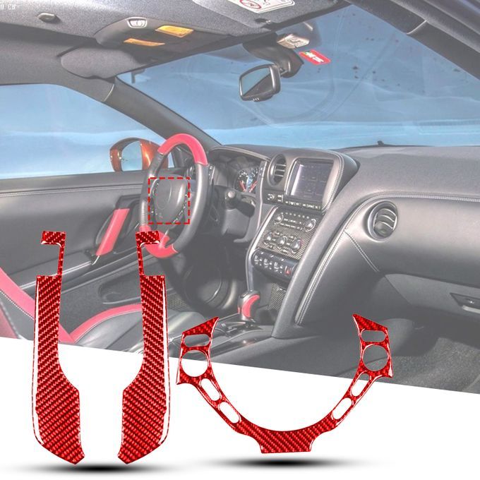 3Pcs Speedometer Border Trim Decorative Heat-resistant-Red