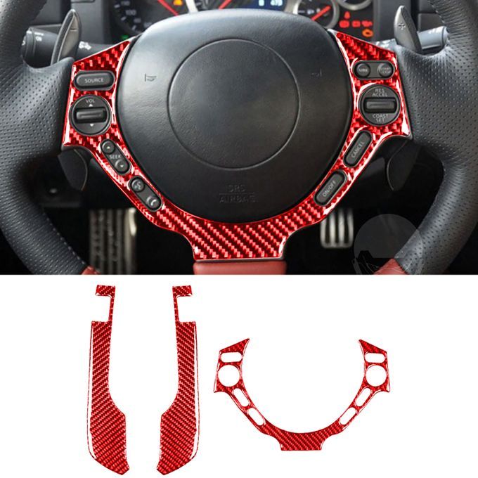 3Pcs Speedometer Border Trim Decorative Heat-resistant-Red