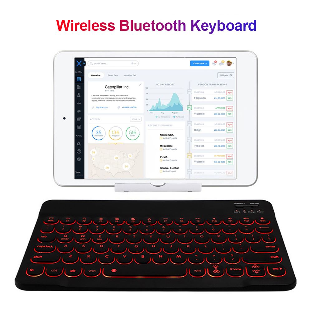Portable Bluetooth 3.0 Keyboard Rechargeable Slim Keyboards
