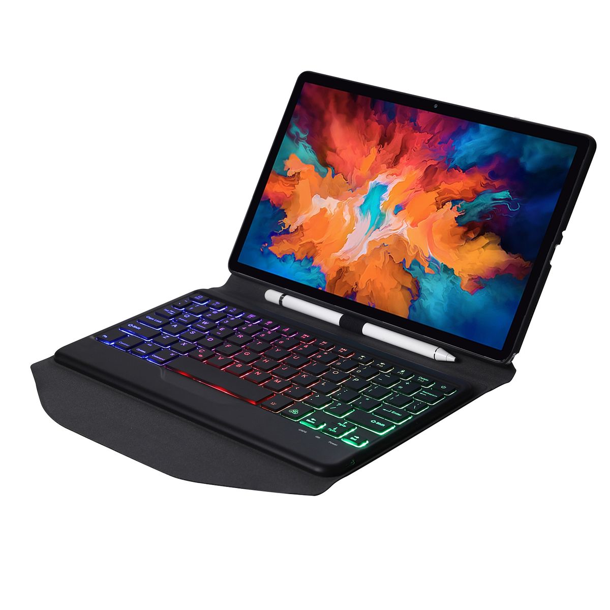 BM13S Backlight Edition Detachable Bluetooth Keyboard Leather Tablet Case For Lenovo Pad Pro 11.5 Inch 2021 TB-J716F / Tab P11 Pro 11.5 Inch TB-J706F(Black)