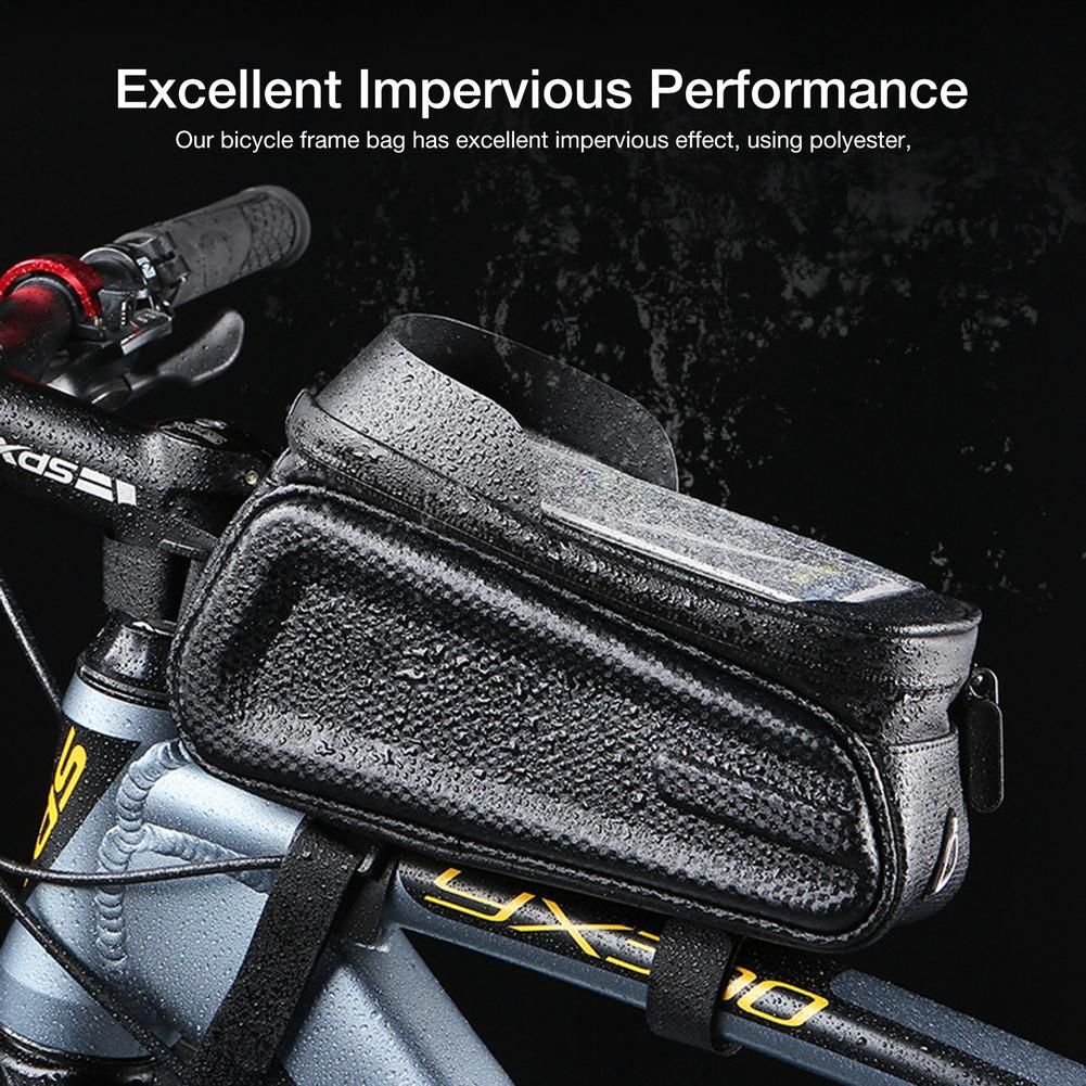 Bike Bicycle Front Tube Bag 6.5 Inch Touch Screen Phone Bag