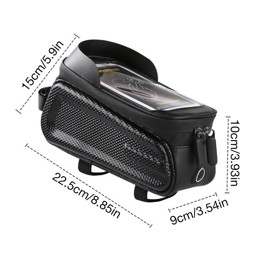 Bike Bicycle Front Tube Bag 6.5 Inch Touch Screen Phone Bag