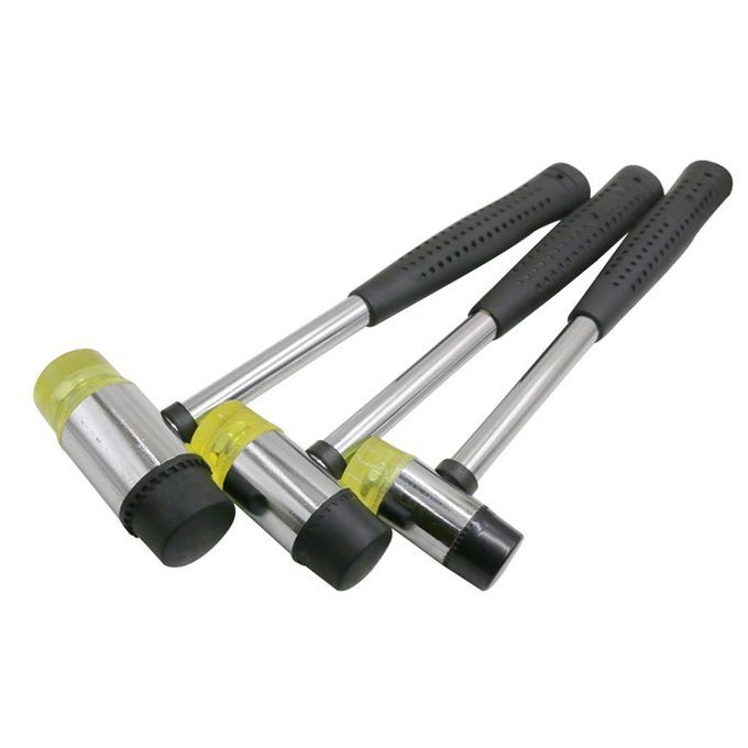 30mm Double Faced Head Rubber Hammer Mallet Nonslip Grip Soft Mallet