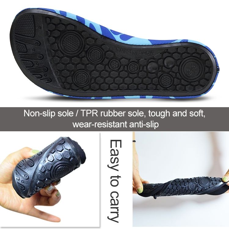 Non-slip Wear-resisting Thick Rubber Sole Diving Shoes And  Socks, One Pair L