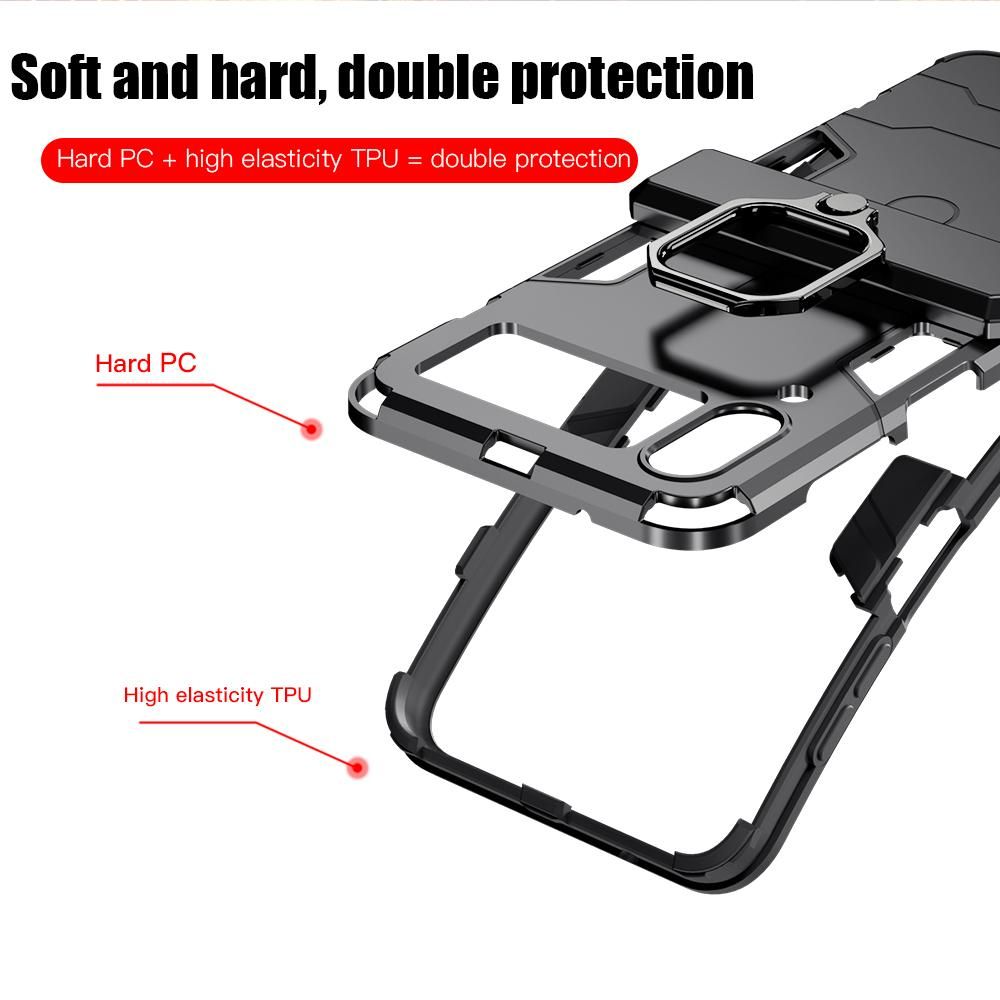 KEYSION Shockproof Armor Case For Samsung Galaxy Z Flip 4 5G Ring Stand Phone Back Cover for Galaxy Z Filp 4 5G