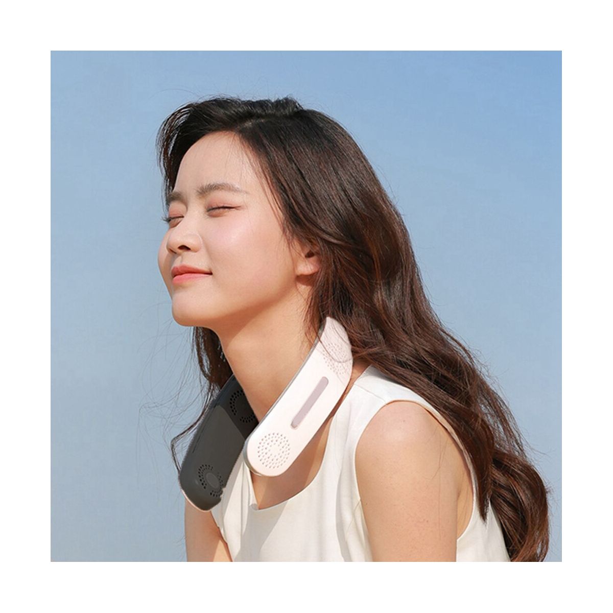 Neck Fan 4 Turbo 2400MAh Portable Ventilator less Cooling Silent Fan USB Rechargeable Wearable Neckband Fan