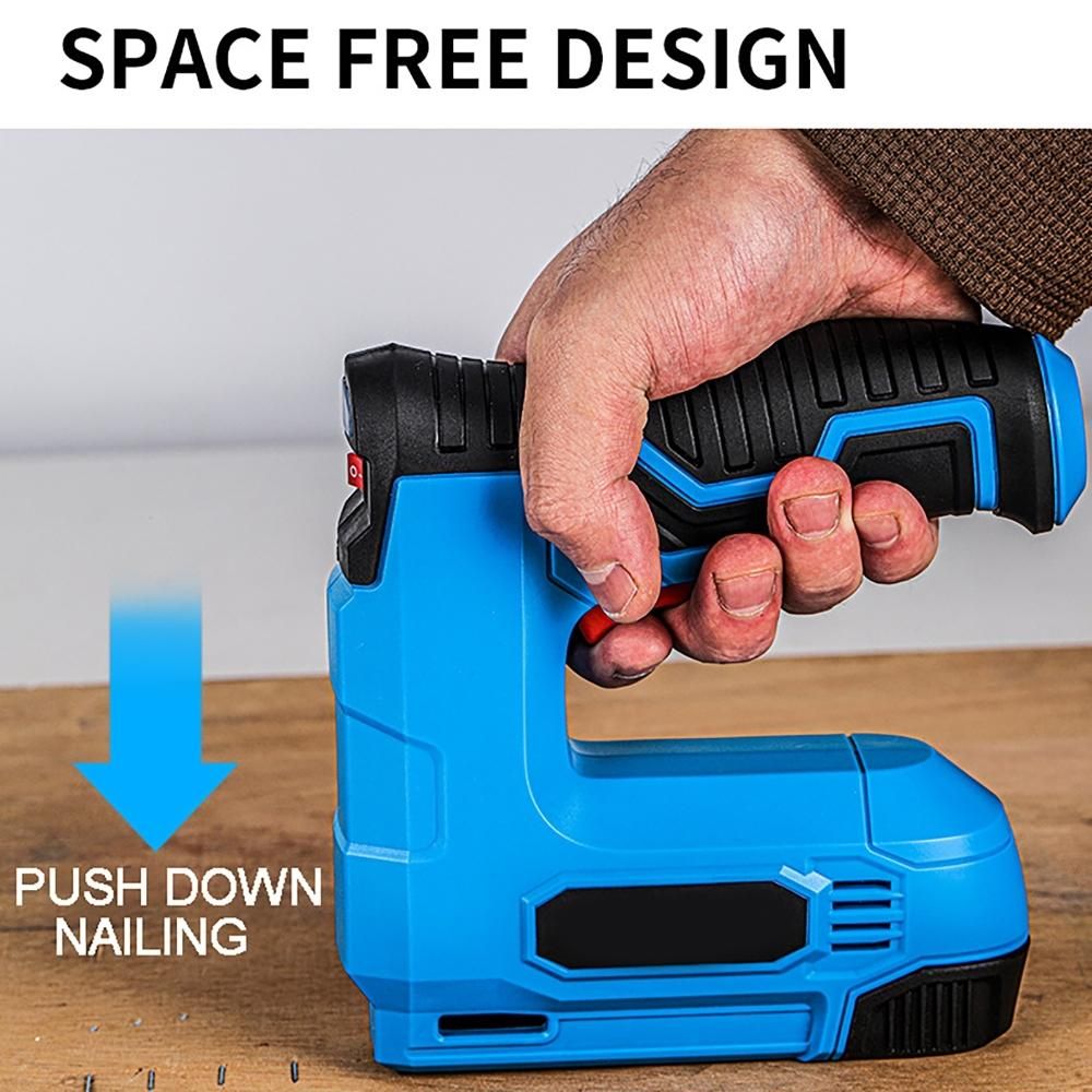 Electric Nail Stapler with 10mAh Lithium Battery USB Rechargeable Staple Furniture Wood Frame DIY Tool