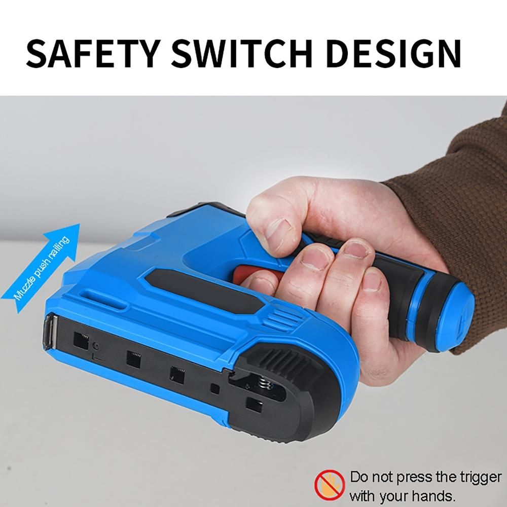 Electric Nail Stapler with 10mAh Lithium Battery USB Rechargeable Staple Furniture Wood Frame DIY Tool