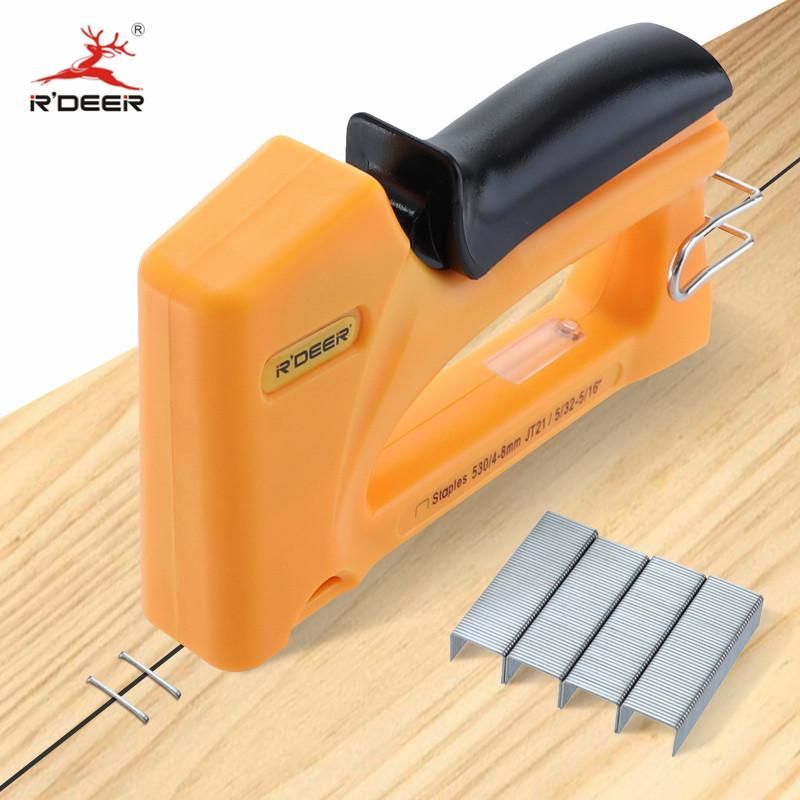 3 way Manual Nail Plastic Staple With 200pcs Staples Woodworking Stapler For Furniture Tacker Tool
